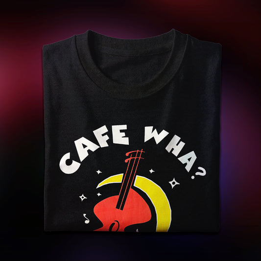 Black Classic Cafe Wha? Logo Tee Shirt